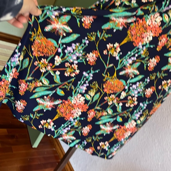 NWT Ulla Popken Knit Stretch Top pretty floral print / short sleeved Sz 24/26 - Picture 5 of 13